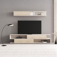 Σύνθετο σαλονιού Brick pakoworld σε sonoma oak-κρεμ απόχρωση 240x40x50.4εκ Σύνθετο σαλονιού Brick pakoworld σε sonoma oak-κρεμ απόχρωση 240x40x50.4εκ