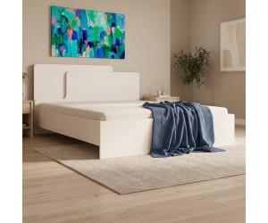 Κρεβάτι διπλό Lucabel pakoworld κρεμ 160x200εκ