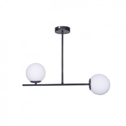 Φωτιστικό οροφής δίφωτο Opedro pakoworld E27 μαύρο μέταλλο 60x30x40εκ