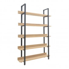 Βιβλιοθήκη Almond pakoworld σε oak-μαύρη απόχρωση 120x29x185εκ Βιβλιοθήκη Almond pakoworld σε oak-μαύρη απόχρωση 120x29x185εκ