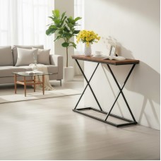 Κονσόλα Glimmer pakoworld καρυδί με μαύρο μέταλλο 100x30x80εκ Κονσόλα Glimmer pakoworld καρυδί με μαύρο μέταλλο 100x30x80εκ