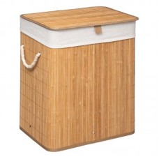 Καλάθι απλύτων Natural pakoworld χρώμα φυσικό-λευκό 40x30x50εκ Καλάθι απλύτων Natural pakoworld χρώμα φυσικό-λευκό 40x30x50εκ
