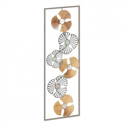 Διακοσμητικό τοίχου Blomma pakoworld αντικέ χρυσό μέταλλο 31x3.5x90εκ