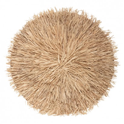 Διακοσμητικό τοίχου Alaina pakoworld φυσικό χρώμα mdf-ψάθα Φ64x4εκ