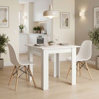 Τραπεζαρία Manka-Julita pakoworld σετ 3τεμ σε λευκή απόχρωση 80x80x77εκ Τραπεζαρία Manka-Julita pakoworld σετ 3τεμ σε λευκή απόχρωση 80x80x77εκ