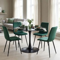 Τραπεζαρία Balou-Noor pakoworld σετ 5τεμ MDF μαύρο-κυπαρισσι Φ100x73εκ