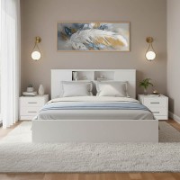 Σετ Κρεβατοκάμαρας Olympus White με Κρεβάτι 140x200εκ Σετ 3τεμ
