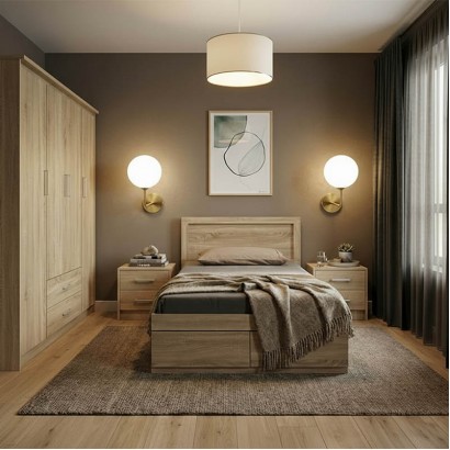 Σετ Κρεβατοκάμαρας Olympus Sonoma με Κρεβάτι 120x200εκ Σετ 4τεμ