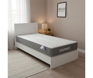 Κρεβάτι με στρώμα Athos-Dreamer pakoworld λευκό 90x190εκ Κρεβάτι με στρώμα Athos-Dreamer pakoworld λευκό 90x190εκ