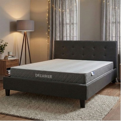 Κρεβάτι με στρώμα Mago-Dreamer pakoworld ύφασμα ανθρακί 150x200εκ Κρεβάτι με στρώμα Mago-Dreamer pakoworld ύφασμα ανθρακί 150x200εκ