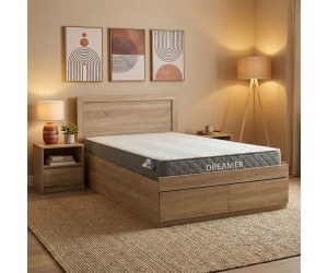 Κρεβάτι με στρώμα Olympus-Dreamer pakoworld sonoma 120x200εκ Κρεβάτι με στρώμα Olympus-Dreamer pakoworld sonoma 120x200εκ