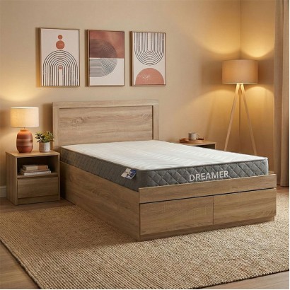 Κρεβάτι με στρώμα Olympus-Dreamer pakoworld sonoma 120x200εκ