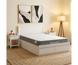 Κρεβάτι με στρώμα και συρτάρι Olympus-Dreamer pakoworld λευκό 120x200εκ Κρεβάτι με στρώμα και συρτάρι Olympus-Dreamer pakoworld λευκό 120x200εκ