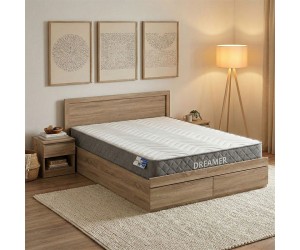 Κρεβάτι με στρώμα και συρτάρι Olympus-Dreamer pakoworld sonoma 150x200εκ Κρεβάτι με στρώμα και συρτάρι Olympus-Dreamer pakoworld sonoma 150x200εκ