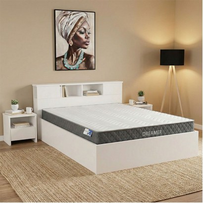 Κρεβάτι με στρώμα Olympus-Dreamer pakoworld λευκό 160x200εκ Κρεβάτι με στρώμα Olympus-Dreamer pakoworld λευκό 160x200εκ