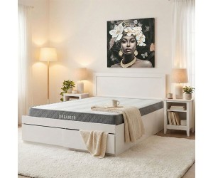 Κρεβάτι με στρώμα και συρτάρι Olympus-Dreamer pakoworld λευκό 160x200εκ Κρεβάτι με στρώμα και συρτάρι Olympus-Dreamer pakoworld λευκό 160x200εκ