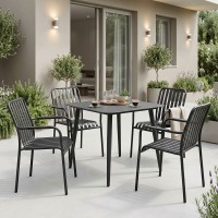 Τραπεζαρία Heven Vista pakoworld σετ 5τεμ μαύρο αλουμίνιο 80x80x72εκ Τραπεζαρία Heven Vista pakoworld σετ 5τεμ μαύρο αλουμίνιο 80x80x72εκ