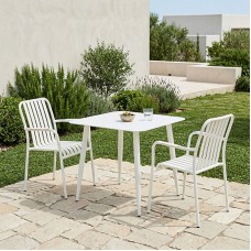 Τραπεζαρία Heven Vista pakoworld σετ 3τεμ λευκό αλουμίνιο 80x80x72εκ Τραπεζαρία Heven Vista pakoworld σετ 3τεμ λευκό αλουμίνιο 80x80x72εκ