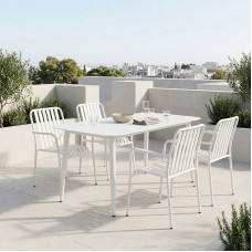 Τραπεζαρία Heven Vista pakoworld σετ 5τεμ λευκό αλουμίνιο 150x80x72εκ Τραπεζαρία Heven Vista pakoworld σετ 5τεμ λευκό αλουμίνιο 150x80x72εκ