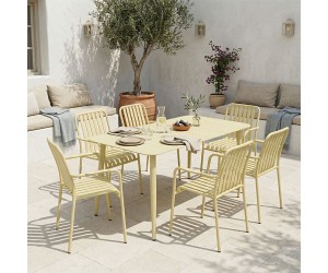 Τραπεζαρία Heven Vista pakoworld σετ 7τεμ σαμπανί αλουμίνιο 120x70x72εκ Τραπεζαρία Heven Vista pakoworld σετ 7τεμ σαμπανί αλουμίνιο 120x70x72εκ