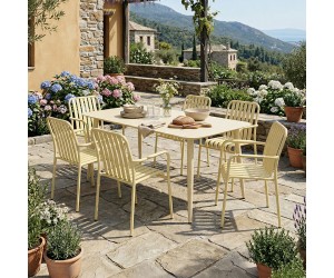 Τραπεζαρία Heven Vista pakoworld σετ 7τεμ σαμπανί αλουμίνιο 150x80x72εκ Τραπεζαρία Heven Vista pakoworld σετ 7τεμ σαμπανί αλουμίνιο 150x80x72εκ