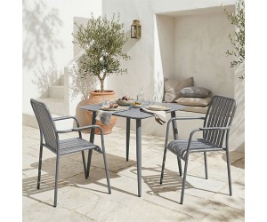 Τραπεζαρία Heven Vista pakoworld σετ 3τεμ ανθρακί αλουμίνιο 80x80x72εκ Τραπεζαρία Heven Vista pakoworld σετ 3τεμ ανθρακί αλουμίνιο 80x80x72εκ