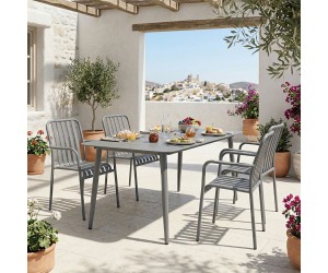 Τραπεζαρία Heven Vista pakoworld σετ 5τεμ ανθρακί αλουμίνιο 150x80x72εκ Τραπεζαρία Heven Vista pakoworld σετ 5τεμ ανθρακί αλουμίνιο 150x80x72εκ