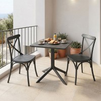 Τραπεζαρία Groovy Crossie pakoworld σετ 3τεμ ανθρακί PP 60x60x76εκ Τραπεζαρία Groovy Crossie pakoworld σετ 3τεμ ανθρακί PP 60x60x76εκ
