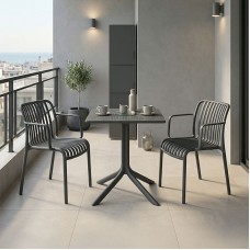 Τραπεζαρία Groovy Zoi pakoworld σετ 3τεμ ανθρακί PP 60x60x76εκ Τραπεζαρία Groovy Zoi pakoworld σετ 3τεμ ανθρακί PP 60x60x76εκ