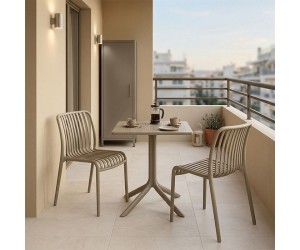 Τραπεζαρία Groovy Zoi pakoworld σετ 3τεμ cappuccino PP 60x60x76εκ Τραπεζαρία Groovy Zoi pakoworld σετ 3τεμ cappuccino PP 60x60x76εκ