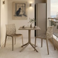 Τραπεζαρία Groovy Hush pakoworld σετ 3τεμ cappuccino PP 60x60x76εκ Τραπεζαρία Groovy Hush pakoworld σετ 3τεμ cappuccino PP 60x60x76εκ