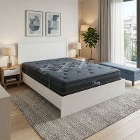 Κρεβάτι με στρώμα Athos-Resty pakoworld λευκό 160x200εκ