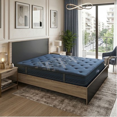 Κρεβάτι με στρώμα Athos-Resty pakoworld sonoma-ανθρακί 160x200εκ