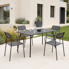 Τραπεζαρία Moraja Deraby pakoworld σετ 5τεμ μαύρο μέταλλο 140x80x72εκ Τραπεζαρία Moraja Deraby pakoworld σετ 5τεμ μαύρο μέταλλο 140x80x72εκ