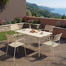 Τραπεζαρία Moraja Federal pakoworld σετ 5τεμ κρεμ μέταλλο 140x80x72εκ Τραπεζαρία Moraja Federal pakoworld σετ 5τεμ κρεμ μέταλλο 140x80x72εκ