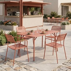 Τραπεζαρία Moraja Federal pakoworld σετ 5τεμ terracotta μέταλλο 140x80x72εκ Τραπεζαρία Moraja Federal pakoworld σετ 5τεμ terracotta μέταλλο 140x80x72εκ
