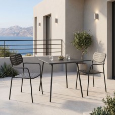 Τραπεζαρία Moraja Deraby pakoworld σετ 3τεμ μαύρο μέταλλο 70x70x73εκ Τραπεζαρία Moraja Deraby pakoworld σετ 3τεμ μαύρο μέταλλο 70x70x73εκ