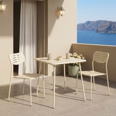 Τραπεζαρία Moraja Deraby I pakoworld σετ 3τεμ κρεμ μέταλλο 70x70x73εκ Τραπεζαρία Moraja Deraby I pakoworld σετ 3τεμ κρεμ μέταλλο 70x70x73εκ