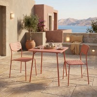 Τραπεζαρία Moraja Deraby I pakoworld σετ 3τεμ terracotta μέταλλο 70x70x73εκ Τραπεζαρία Moraja Deraby I pakoworld σετ 3τεμ terracotta μέταλλο 70x70x73εκ
