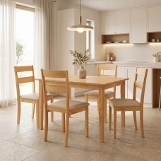 Τραπεζαρία Dallan Country pakoworld 5τεμ σε φυσική απόχρωση rubberwood 120-150x80x74εκ Τραπεζαρία Dallan Country pakoworld 5τεμ σε φυσική απόχρωση rubberwood 120-150x80x74εκ