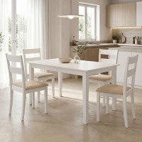 Τραπεζαρία Dallan Mabor pakoworld 5τεμ λευκό rubberwood 120-150x80x73,8εκ Τραπεζαρία Dallan Mabor pakoworld 5τεμ λευκό rubberwood 120-150x80x73,8εκ