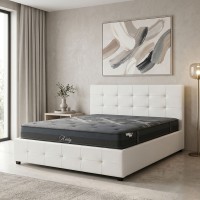 Κρεβάτι με στρώμα και αποθηκευτικό χώρο Roi-Resty pakoworld pu λευκό 160x200εκ Κρεβάτι με στρώμα και αποθηκευτικό χώρο Roi-Resty pakoworld pu λευκό 160x200εκ