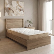 Κρεβάτι με στρώμα Athos Sleepy pakoworld sonoma 90x190εκ Κρεβάτι με στρώμα Athos Sleepy pakoworld sonoma 90x190εκ