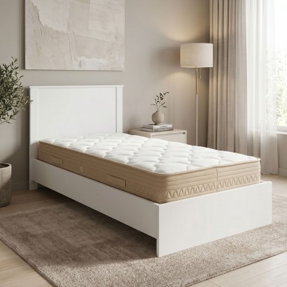 Κρεβάτι με στρώμα Athos Sleepy pakoworld λευκό 90x190εκ Κρεβάτι με στρώμα Athos Sleepy pakoworld λευκό 90x190εκ