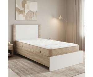 Κρεβάτι με στρώμα Athos Sleepy pakoworld sonoma λευκό 90x190εκ Κρεβάτι με στρώμα Athos Sleepy pakoworld sonoma λευκό 90x190εκ