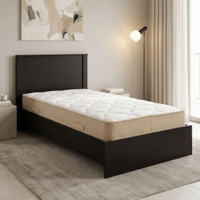 Κρεβάτι με στρώμα Athos Sleepy pakoworld wenge 90x190εκ Κρεβάτι με στρώμα Athos Sleepy pakoworld wenge 90x190εκ