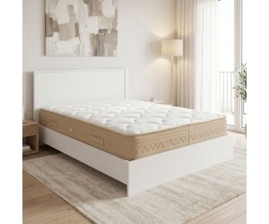 Κρεβάτι με στρώμα Athos Sleepy pakoworld λευκό 160x200εκ