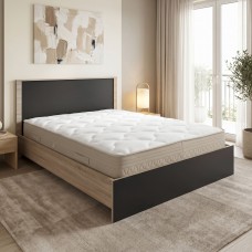 Κρεβάτι με στρώμα Athos Sleepy pakoworld sonoma ανθρακί 160x200εκ Κρεβάτι με στρώμα Athos Sleepy pakoworld sonoma ανθρακί 160x200εκ