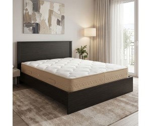 Κρεβάτι με στρώμα Athos Sleepy pakoworld wenge 160x200εκ