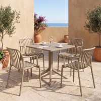 Τραπεζαρία Zoi Groovy pakoworld σετ 5τεμ cappuccino PP 80x80x74εκ Τραπεζαρία Zoi Groovy pakoworld σετ 5τεμ cappuccino PP 80x80x74εκ
